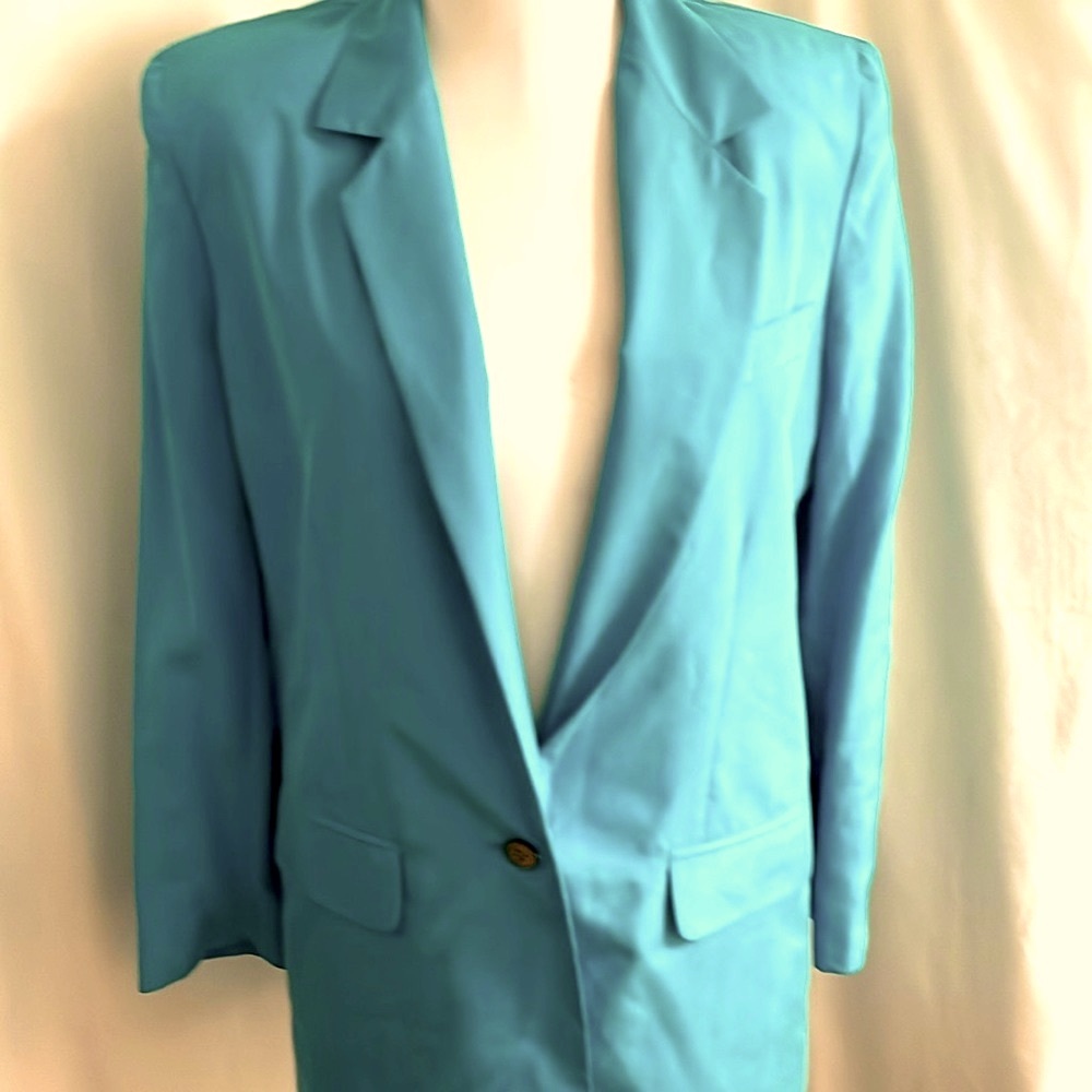 ❤️ Women’s EUC Vintage 90s Y2K COLLECTION POINT OF VIEW 100% Silk Jacket Sz 4 - Picture 3 of 13